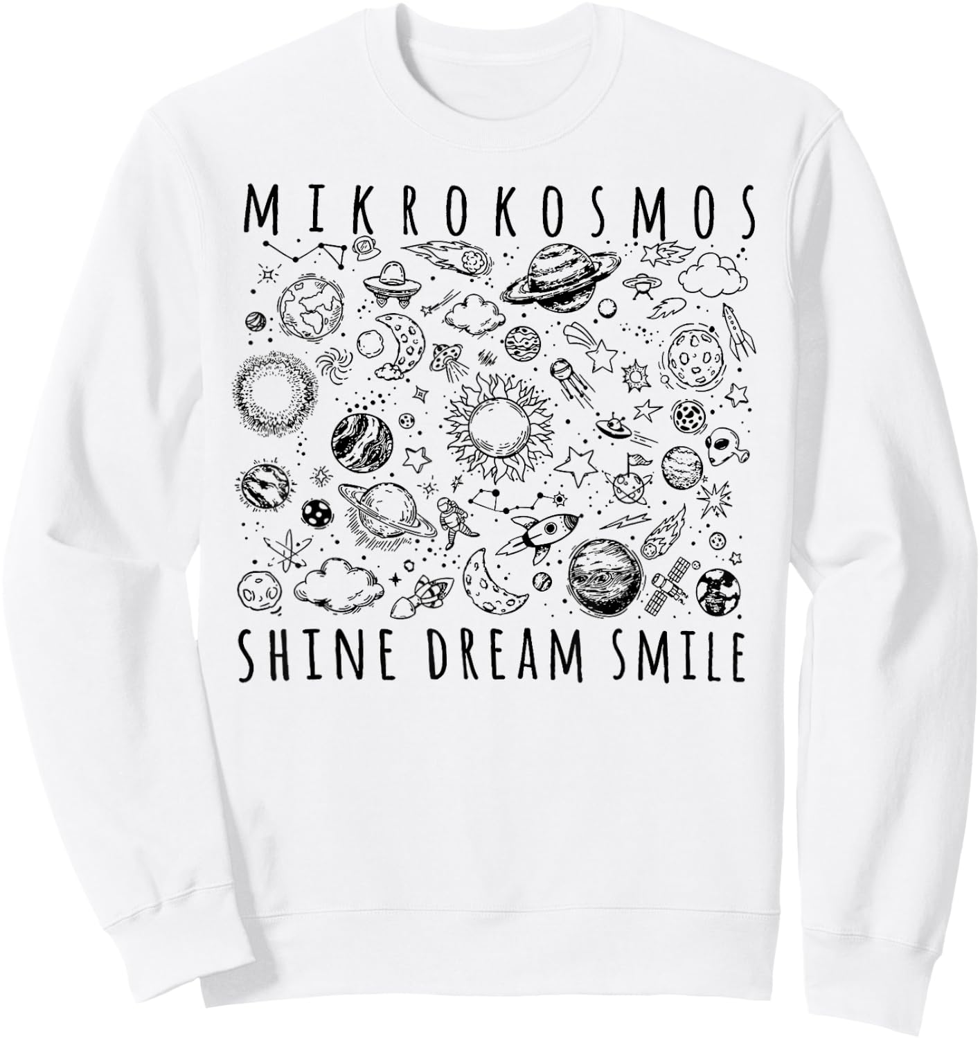 Mikrokosmos Shine Dream Smile Twinkling Starlight Astronaut Sweatshirt - Sweatshirt | White