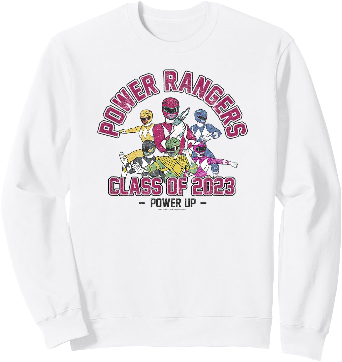Power Rangers Graduation Class Of 2023 Group Power Up Sweatshirt - Sweatshirt | White
