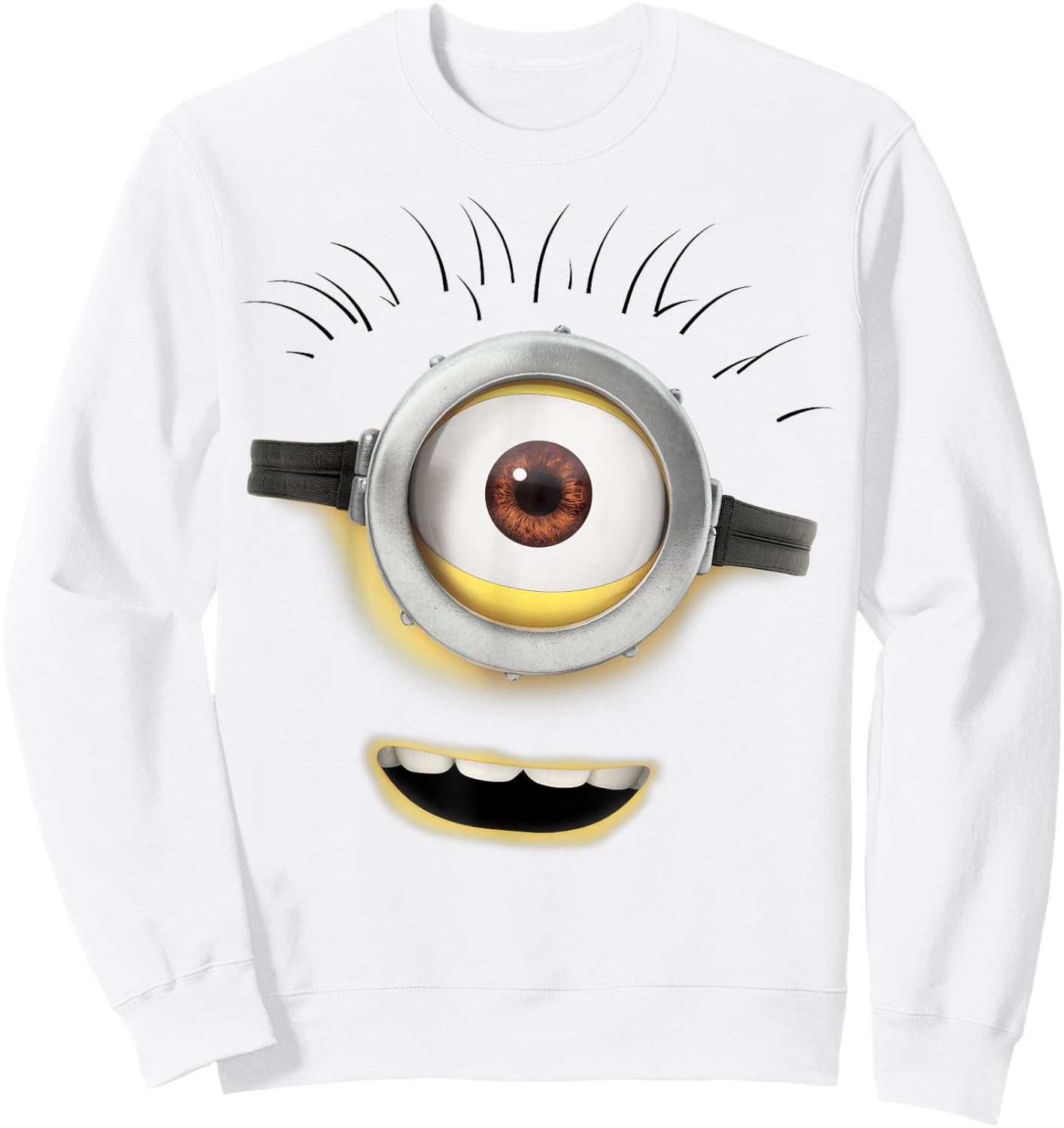 Despicable Me Minions Carl Open Mouth Graphic Sweatshirt - Sweatshirt | White