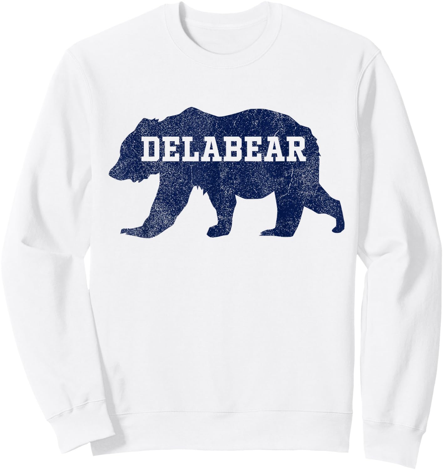 DELABEAR - Bear Running Through Delaware and Delco Sweatshirt - Sweatshirt | White