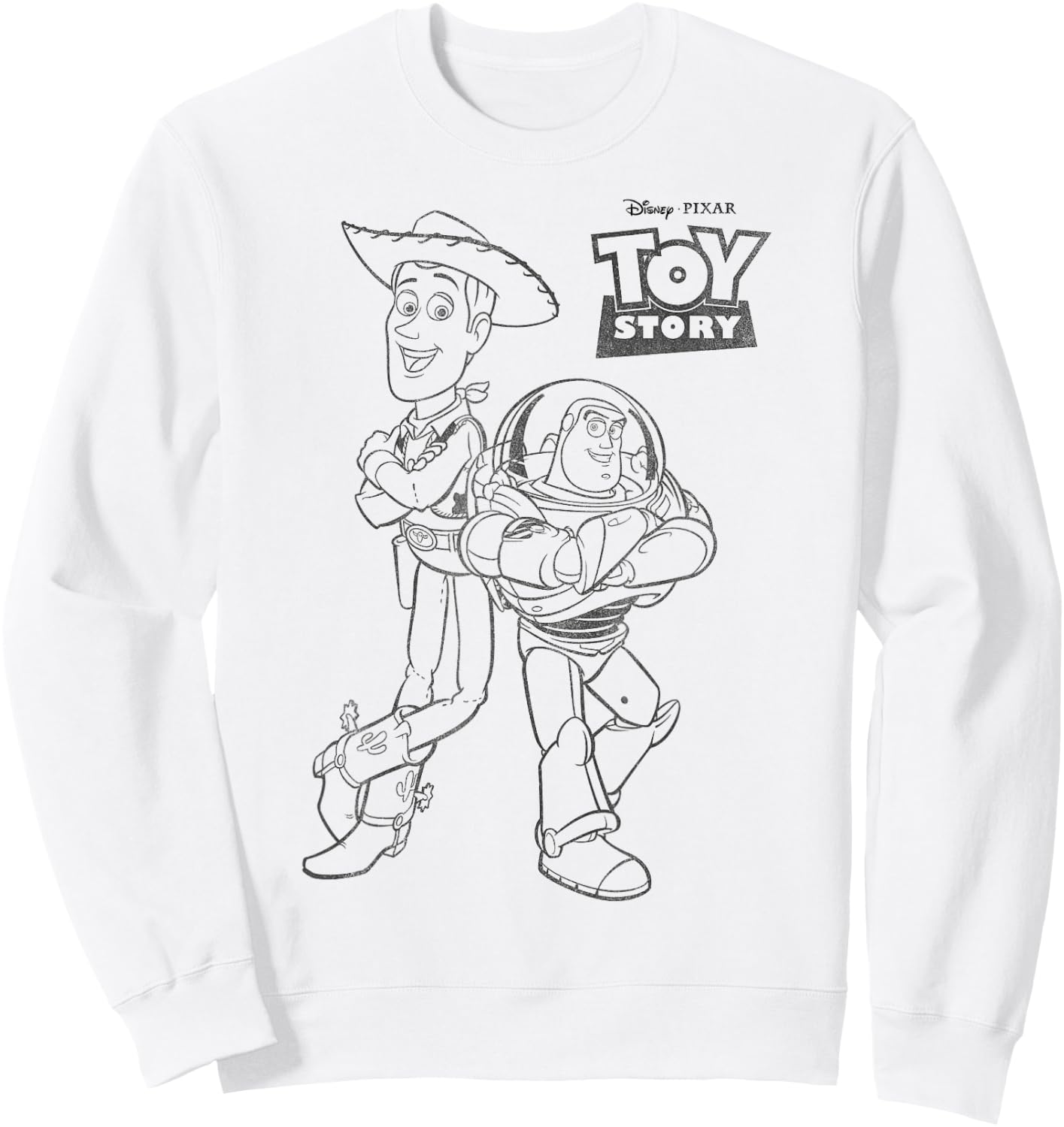 Disney Pixar Toy Story Buzz And Woody Back To Back Poster Sweatshirt - Sweatshirt | White