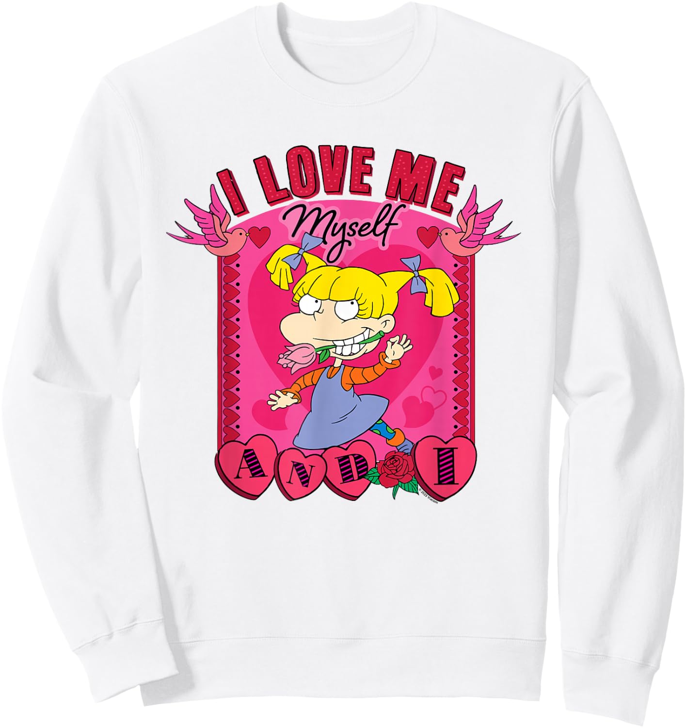 Rugrats Valentine's Day Angelica, I Love Me, Myself And I Sweatshirt - Sweatshirt | White