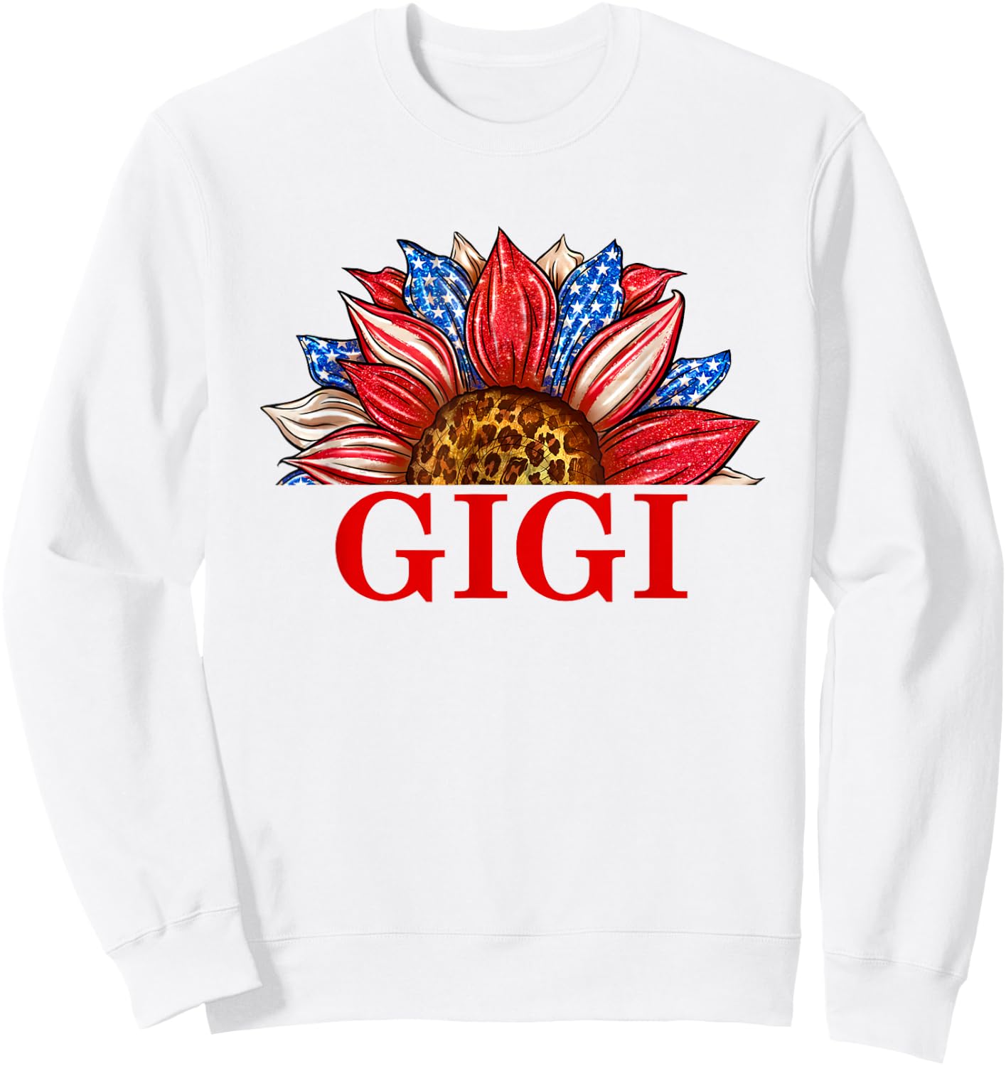 Sunflower Gigi 4th of July Patriotic Women Mother's Day Sweatshirt - Sweatshirt | White