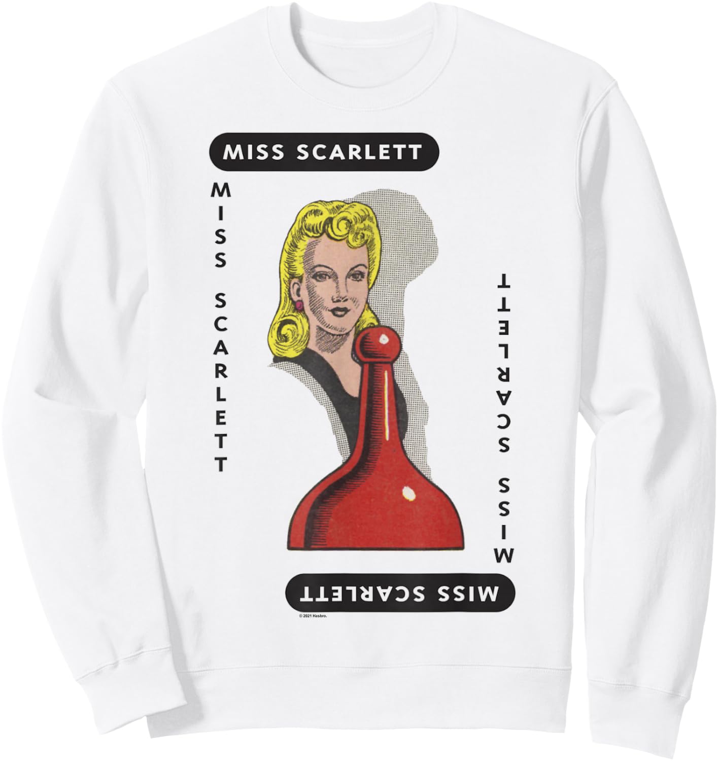 Clue Miss Scarlett Playing Card Halloween Costume Sweatshirt - Sweatshirt | White