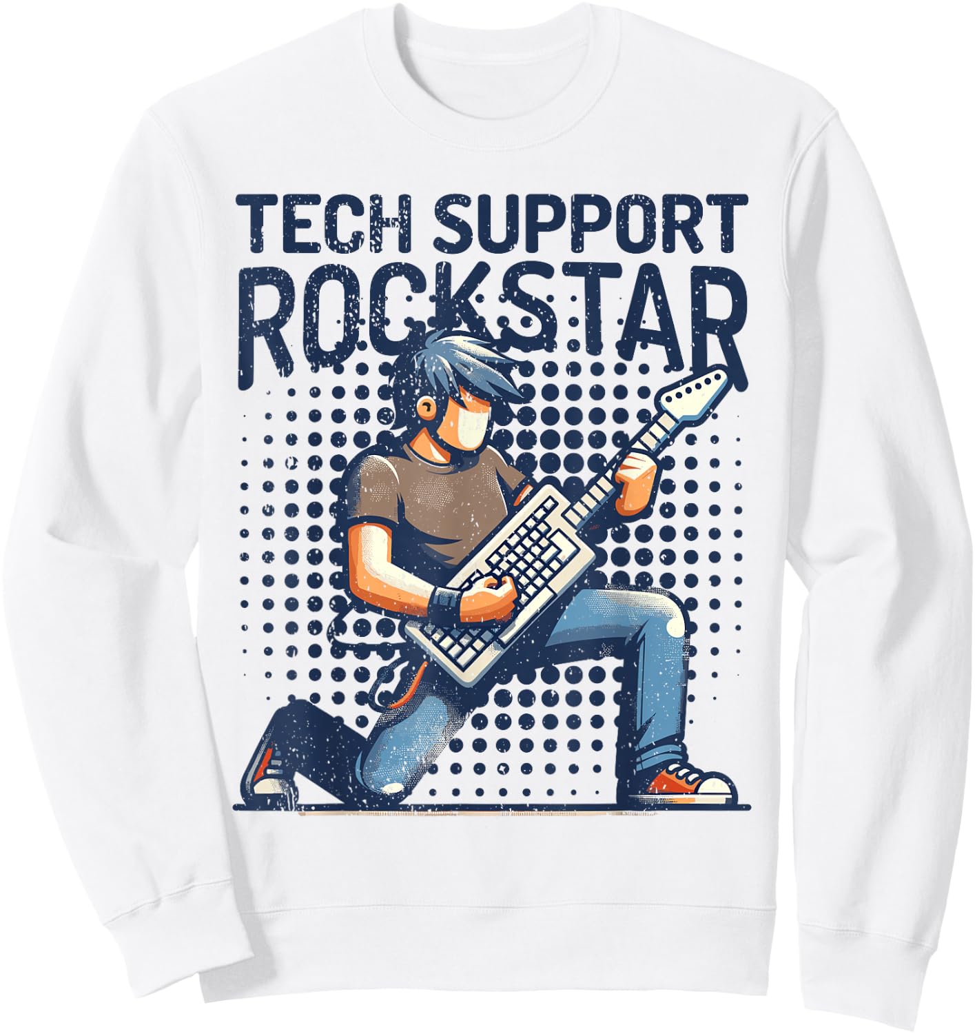 Tech Support Rockstar I Tech Engineer Computer IT Guy Sweatshirt - Sweatshirt | White