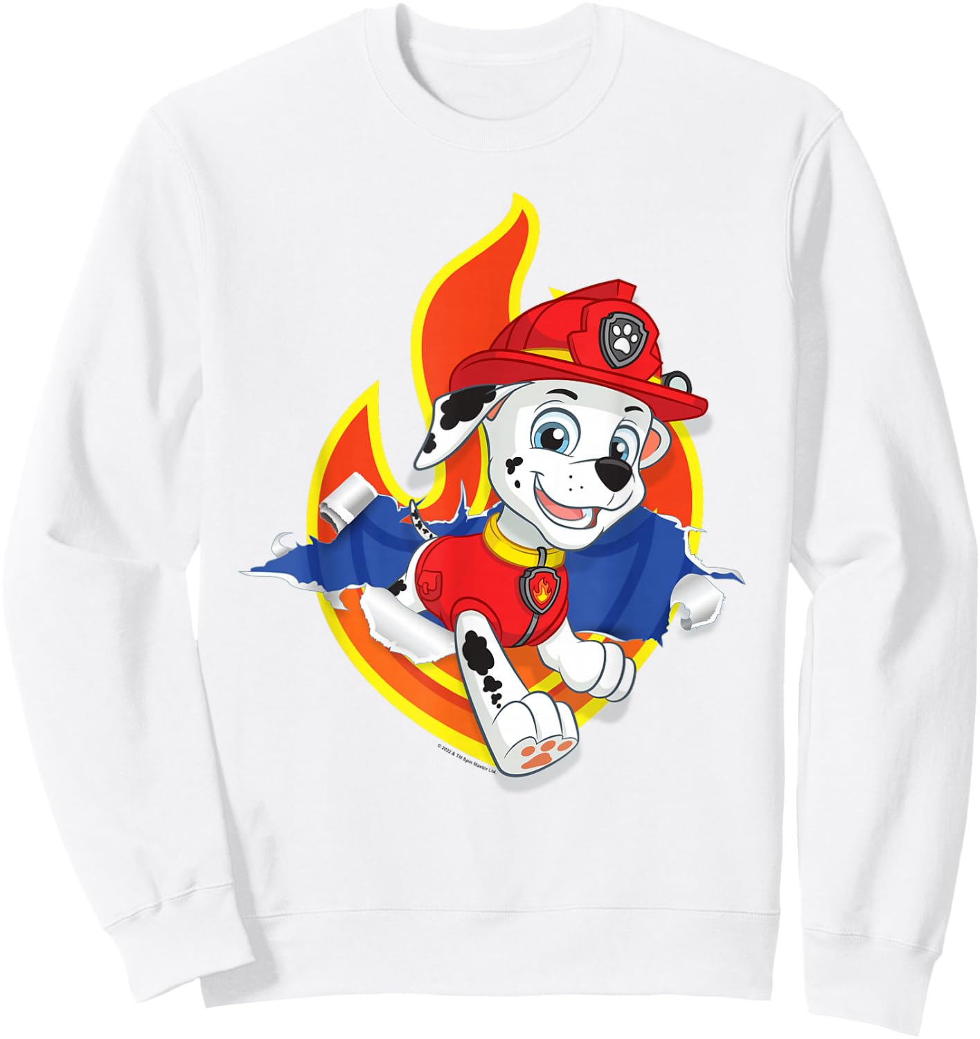Paw Patrol Marshall Torn Badge Sweatshirt - Sweatshirt | White