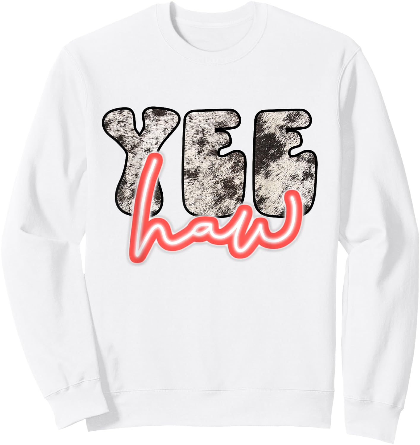Retro Yee Haw Howdy Rodeo Western Country Southern Cowgirl Sweatshirt - Sweatshirt | White