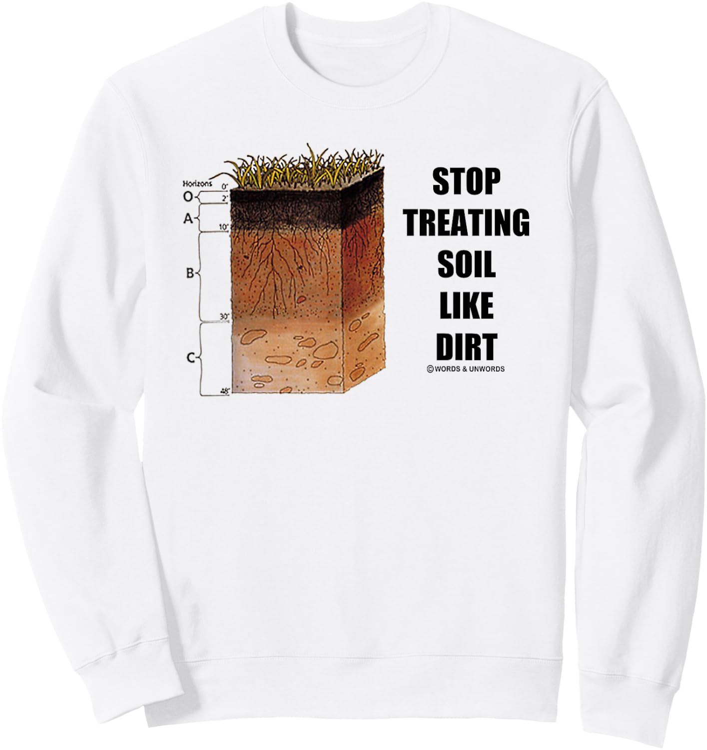 Stop Treating Soil Like Dirt Soil Science Scientist Advice Sweatshirt - Sweatshirt | White
