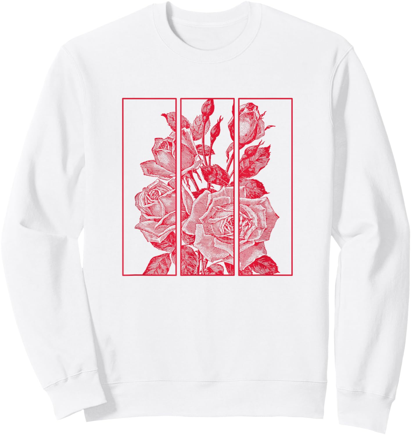 Red Roses Aesthetic Clothing Soft Grunge Clothes Women Men Sweatshirt - Sweatshirt | White