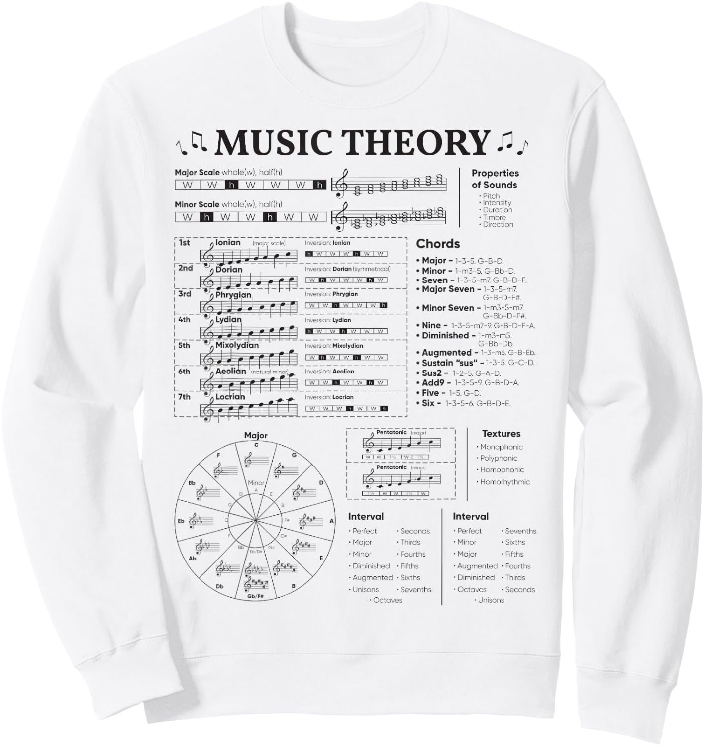 Music Theory Musician Music Teacher EDM School Sweatshirt - Sweatshirt | White