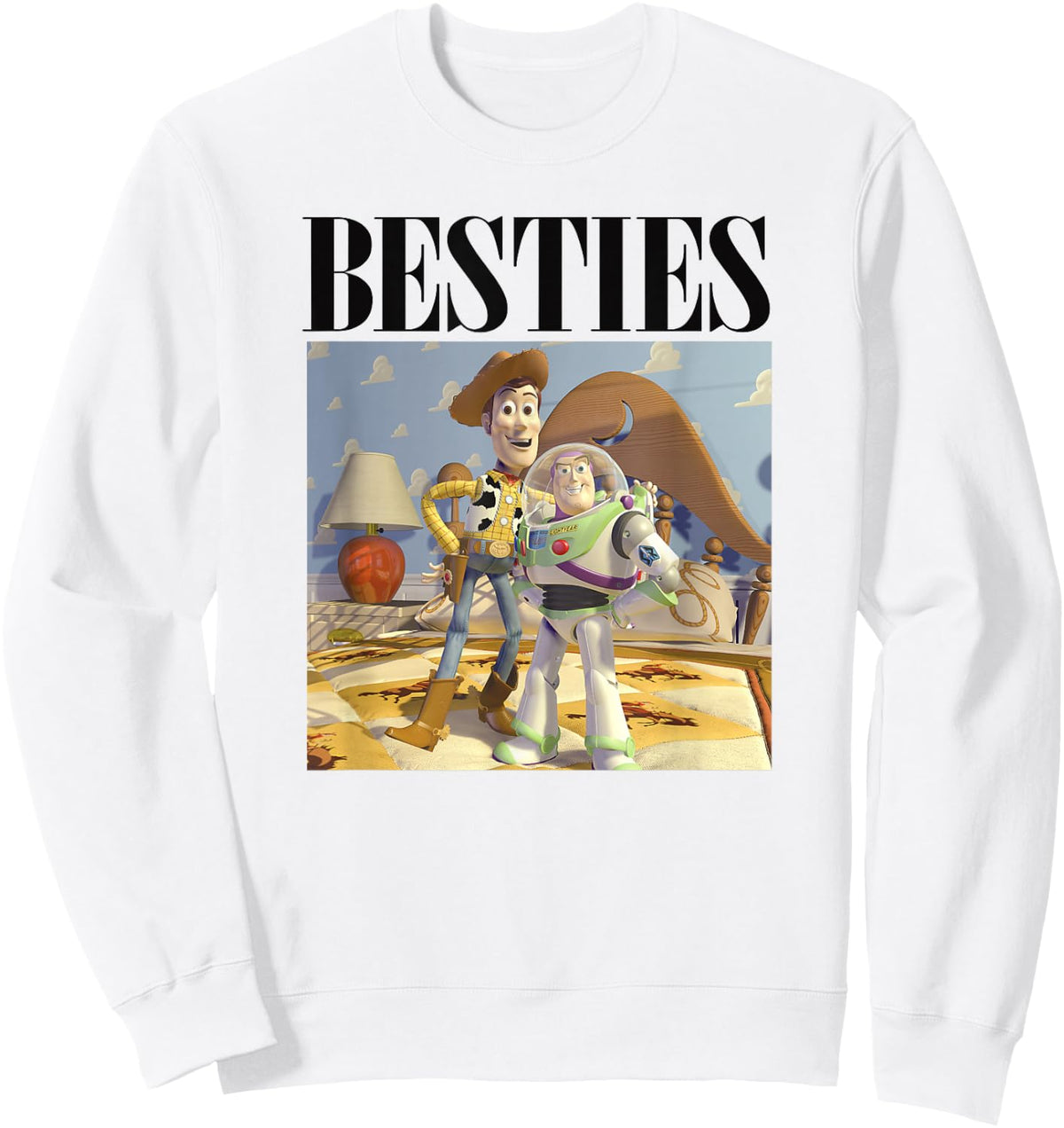 Disney Pixar Toy Story Buzz And Woody Besties Poster Sweatshirt - Sweatshirt | White