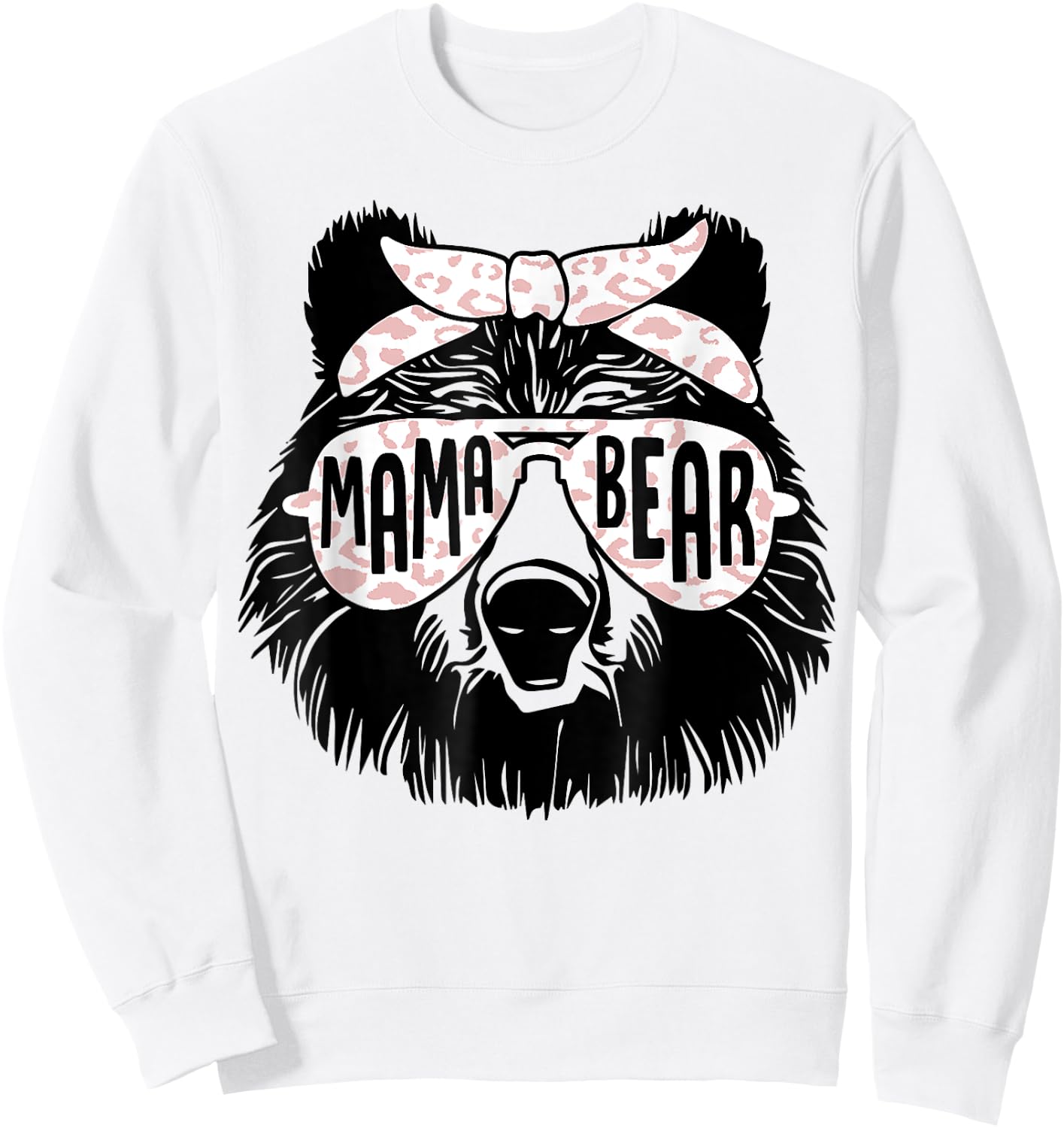Mama Bear Face Sunglasses Mother Mother's Day gift Sweatshirt - Sweatshirt | White