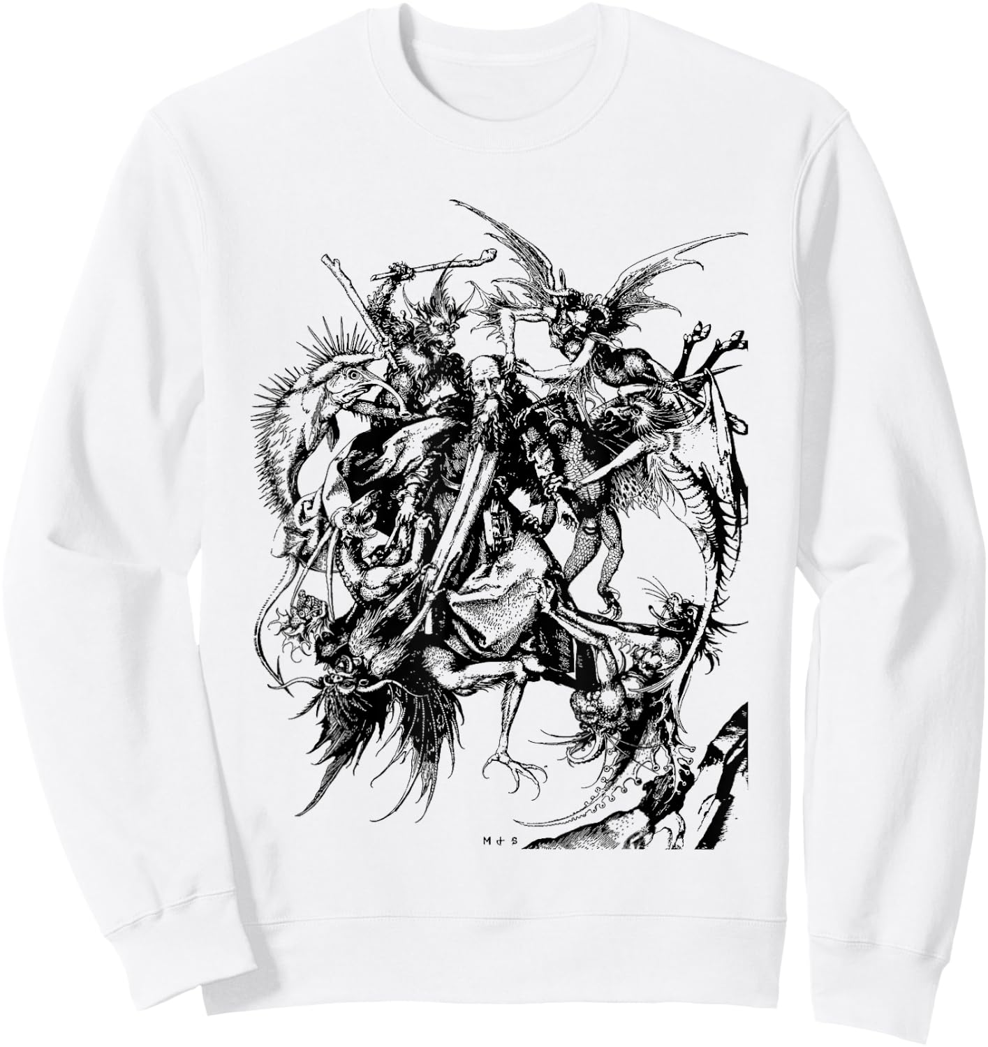 THE TEMPTATION of ST. ANTHONY - Medieval Monster Art Shirt Sweatshirt - Sweatshirt | White