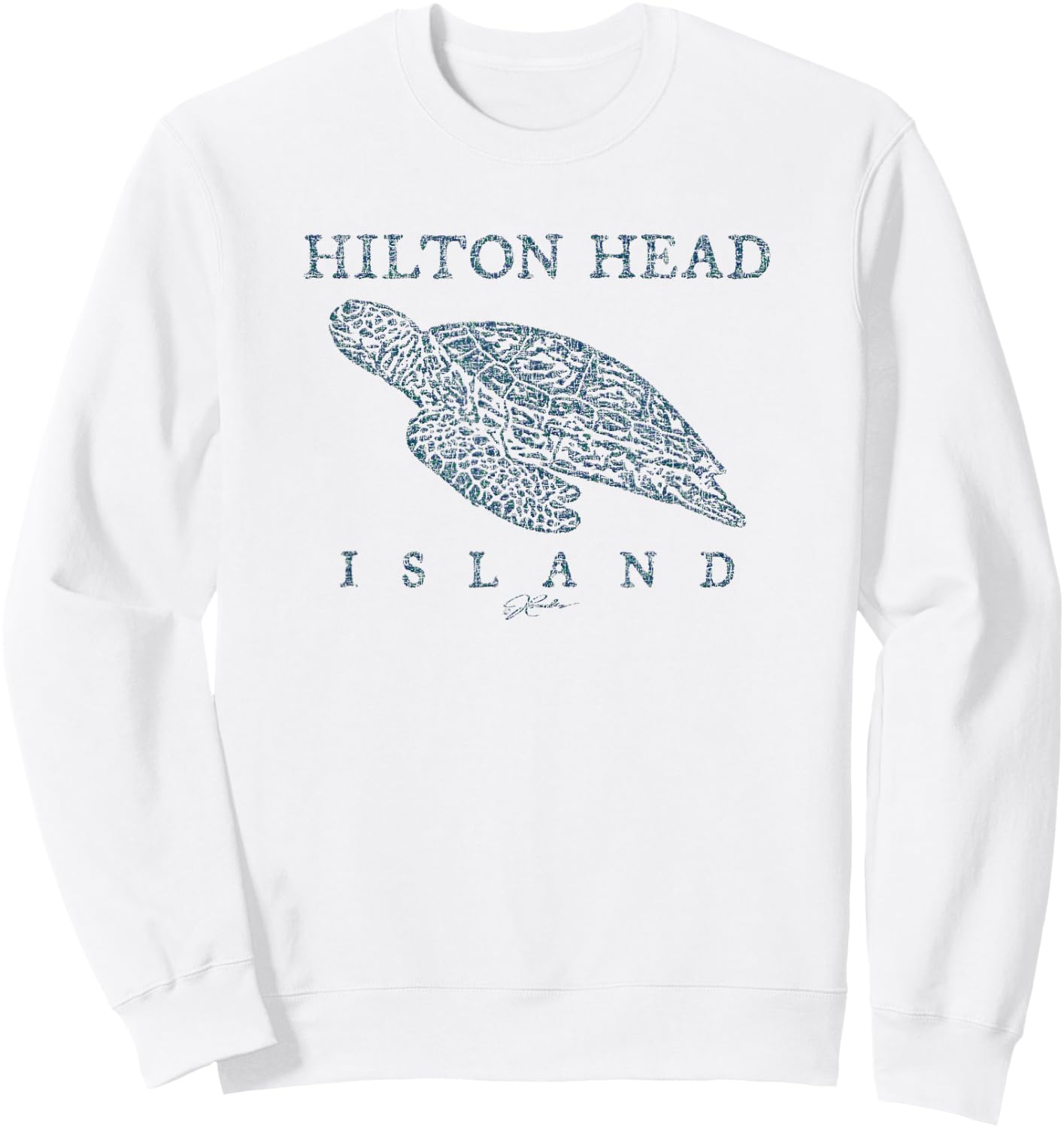 JCombs: Hilton Head Island, SC, Gliding Sea Turtle Sweatshirt - Sweatshirt | White