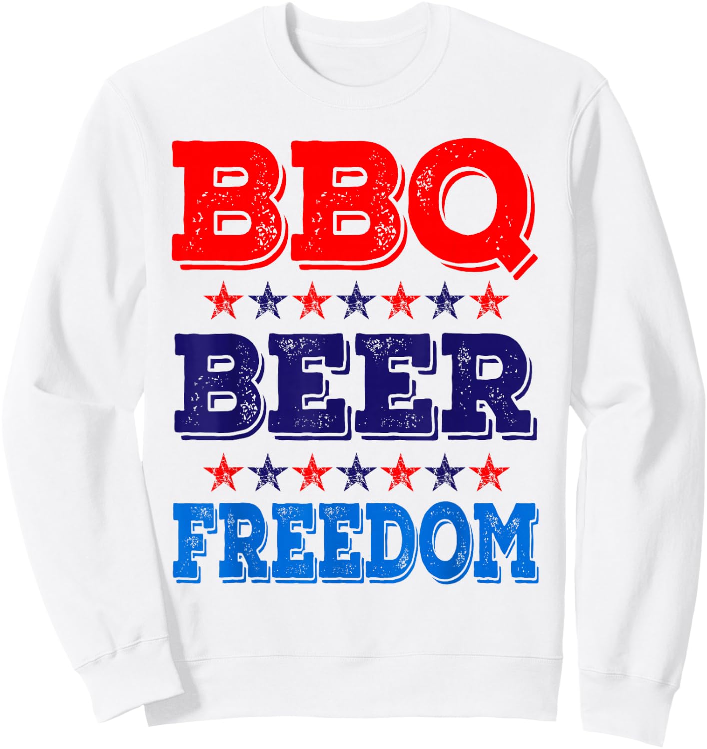 BBQ Beer Freedom America USA Party 4th of July Summer Gift Sweatshirt - Sweatshirt | White