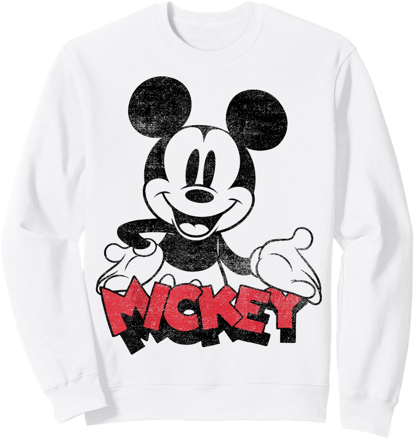 Disney Mickey And Friends Mickey Welcome Logo Portrait Sweatshirt - Sweatshirt | White