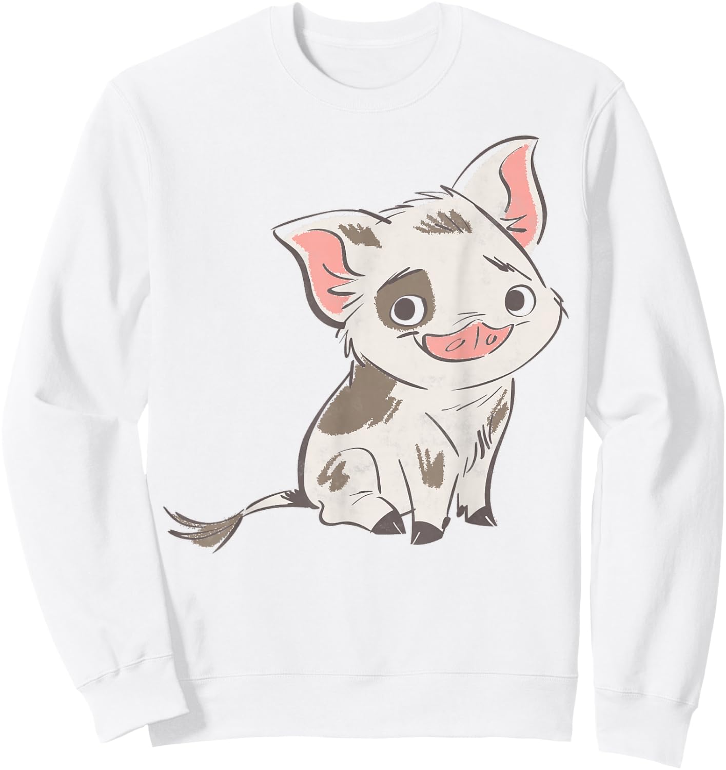 Disney Moana Pua Drawn Smile Graphic Sweatshirt - Sweatshirt | White