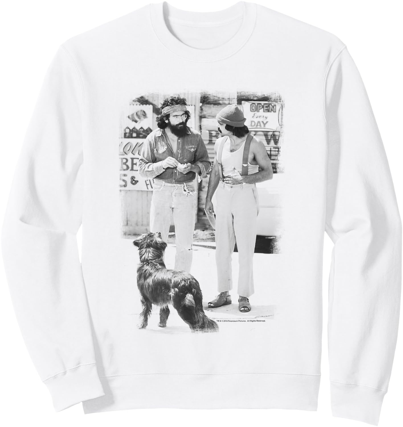 Up in Smoke Cheech Chong Dog Sweatshirt - Sweatshirt | White