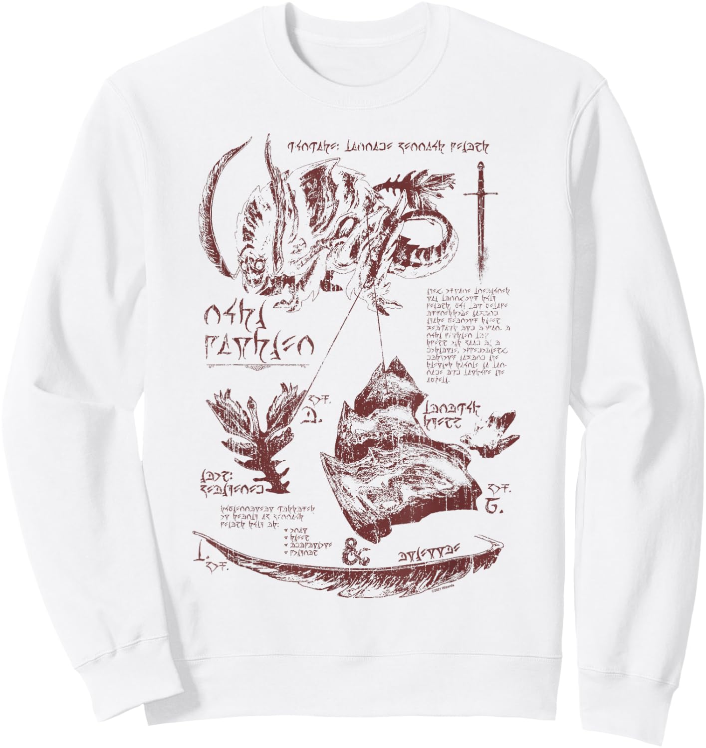 Dungeons & Dragons Anatomy Chart for Rust Monster Sweatshirt - Sweatshirt | White