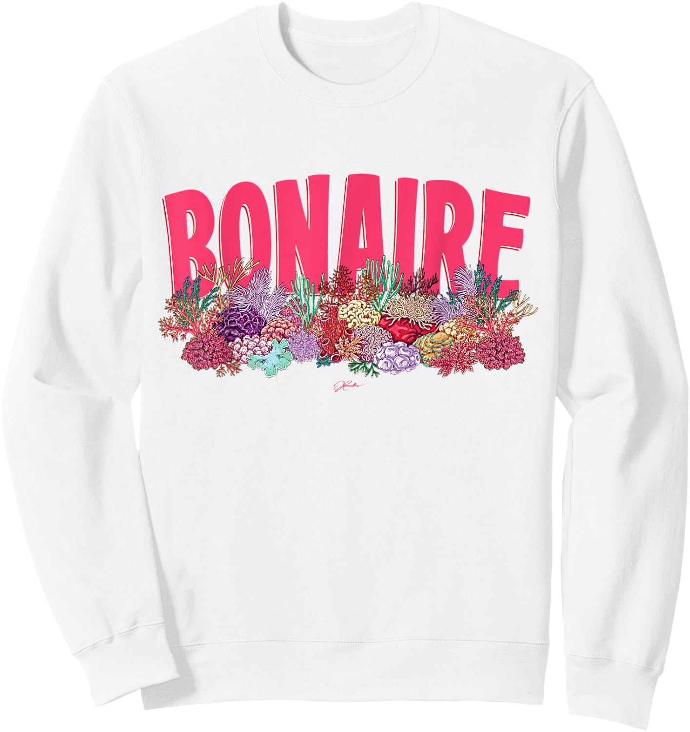 JCombs: Bonaire, Coral Reef, Beach Sweatshirt - Sweatshirt | White