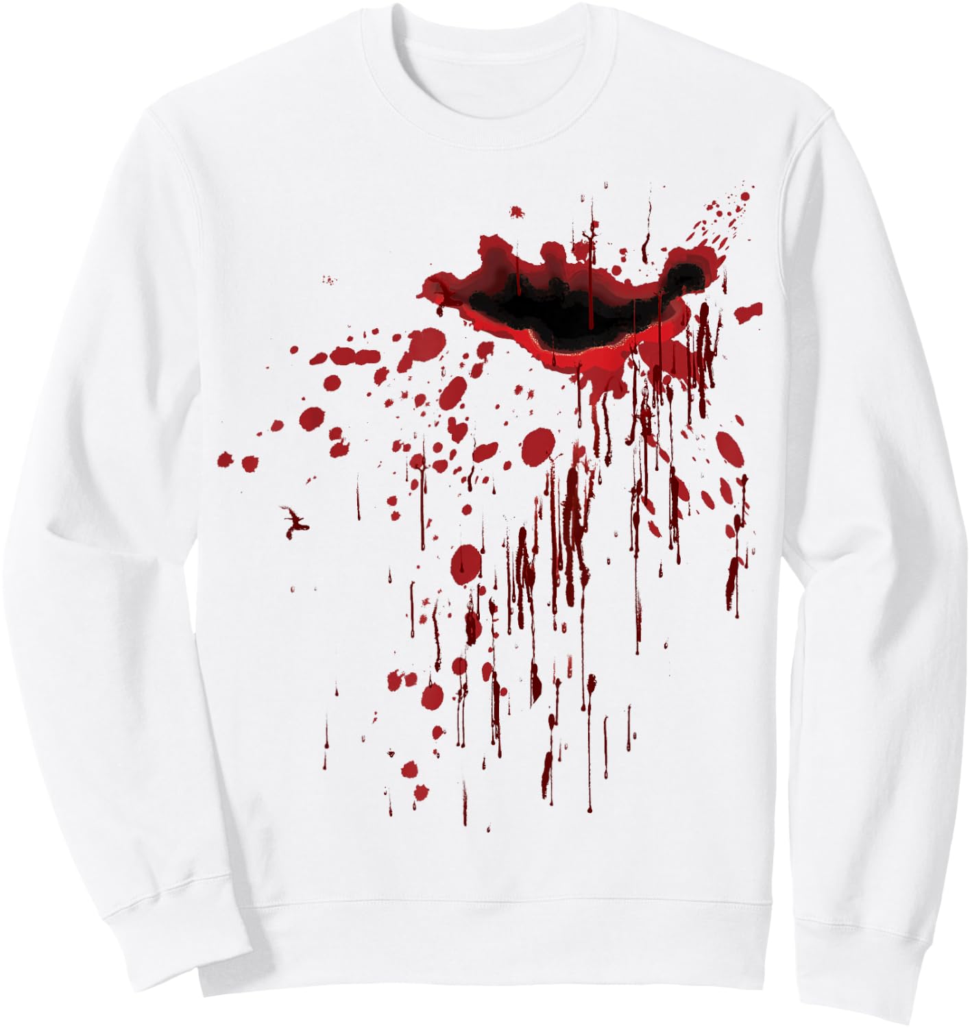 Blood Splatter Shirt Blood Stained Halloween Zombie Graphic Sweatshirt - Sweatshirt | White
