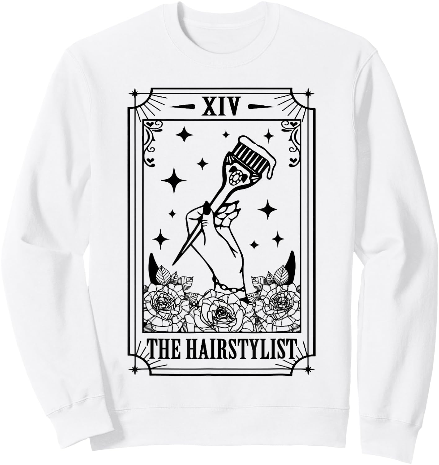 Hairstylist Barber Hairdresser The Hairstylist Tarot Card Sweatshirt - Sweatshirt | White