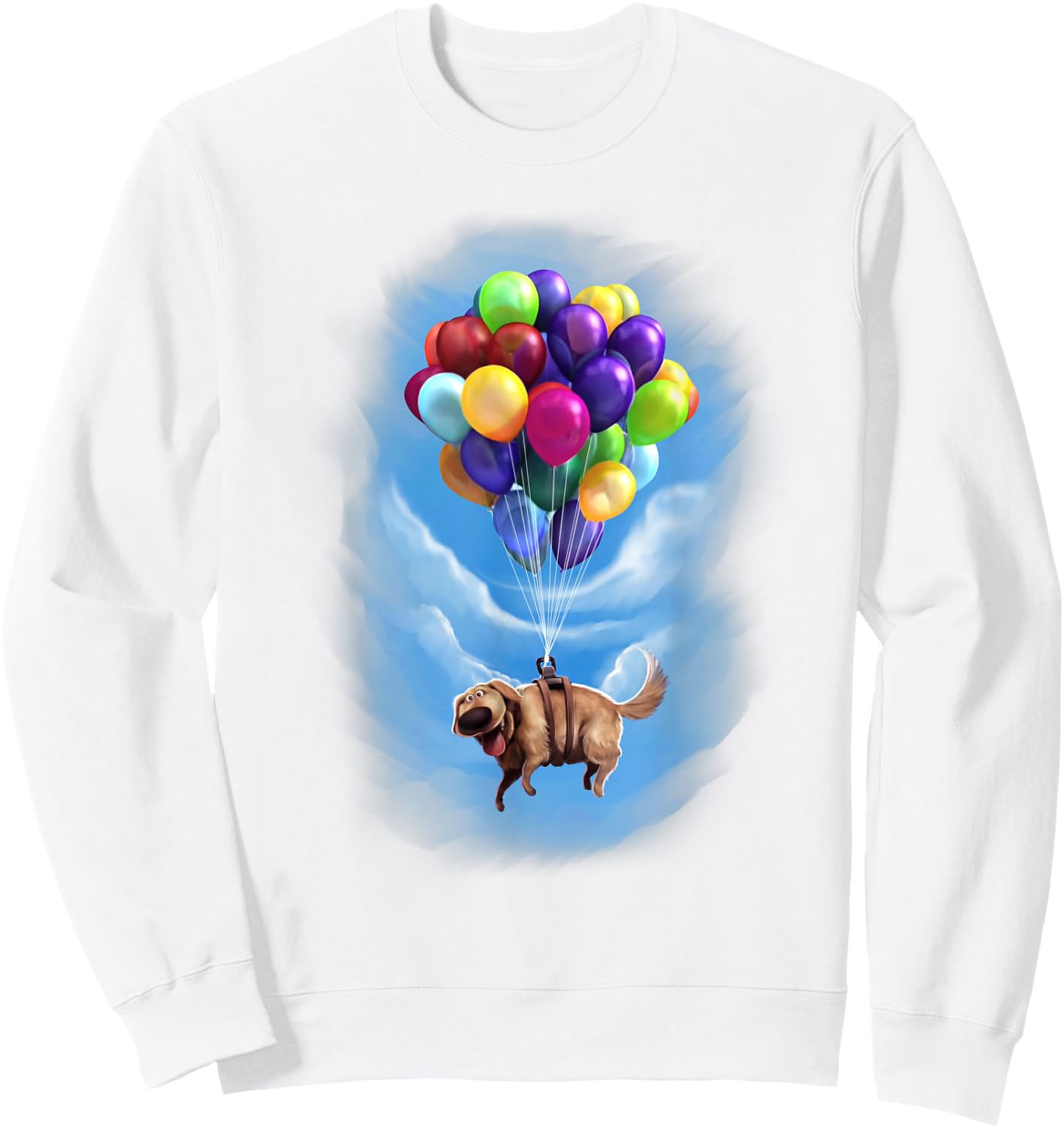 Disney Pixar Up Dug Balloon Floating Graphic Sweatshirt - Sweatshirt | White