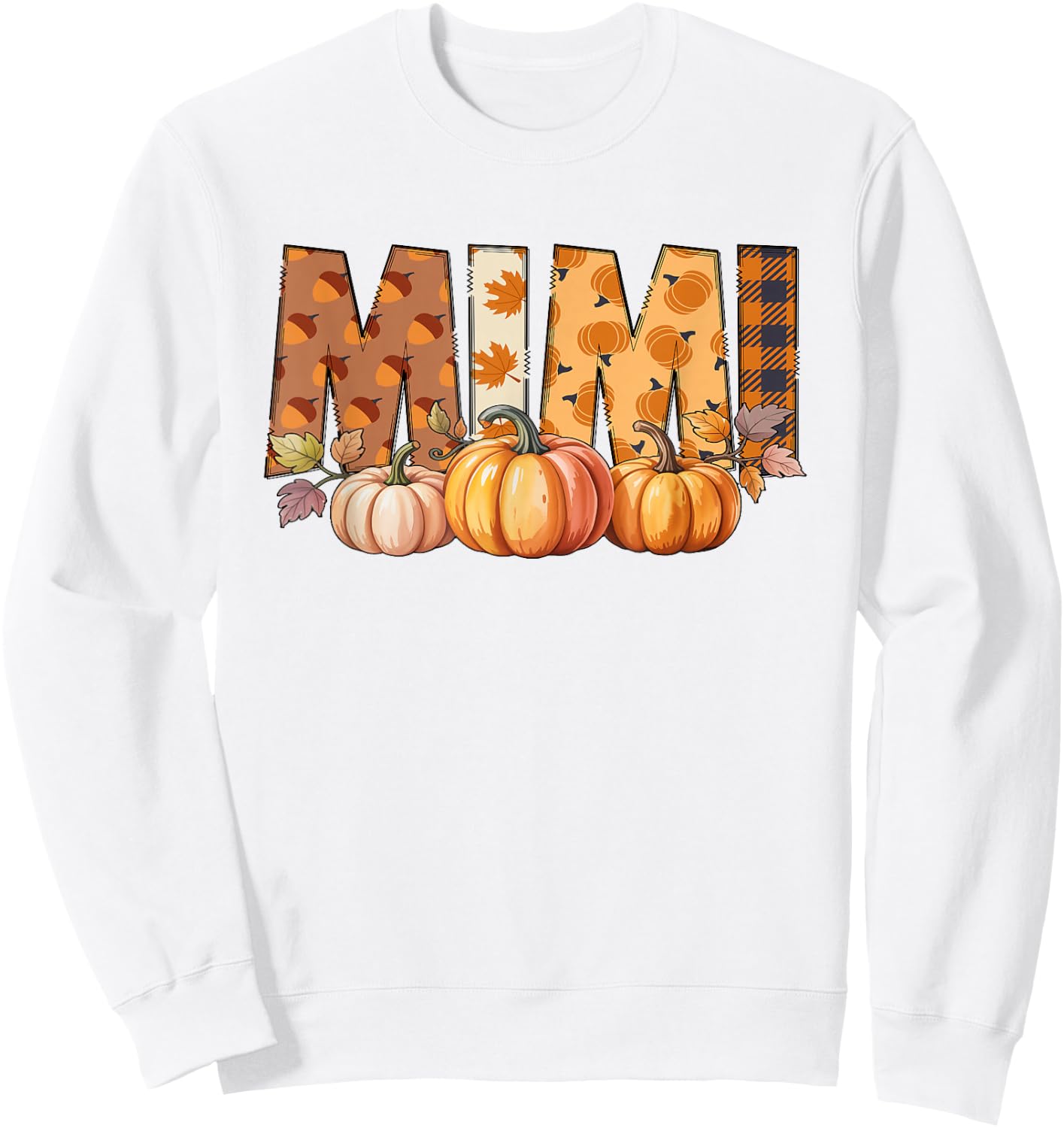 Mimi Pumpkin Fall Design for Autumn Celebration Sweatshirt - Sweatshirt | White