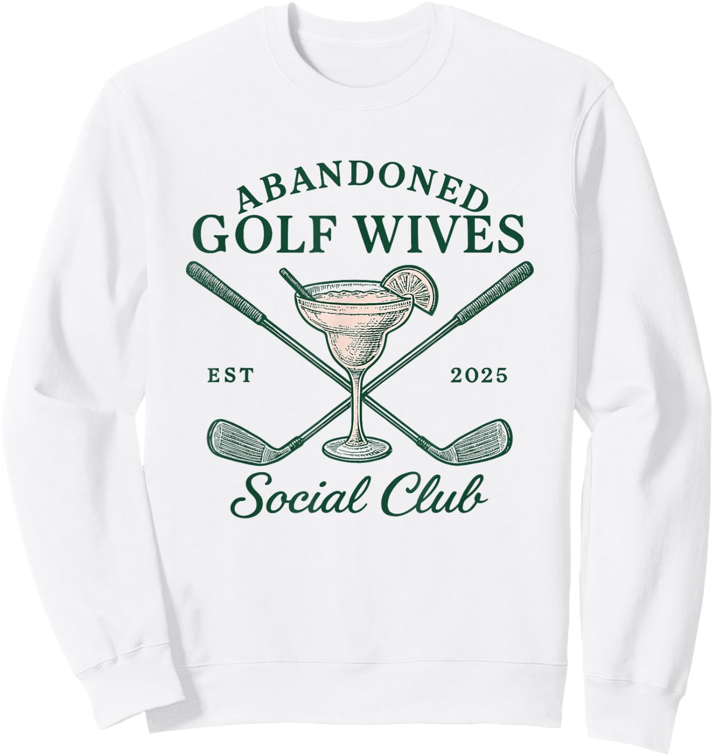 Pink Green Abandoned Golf Wives Social Club Sweatshirt - Sweatshirt | White
