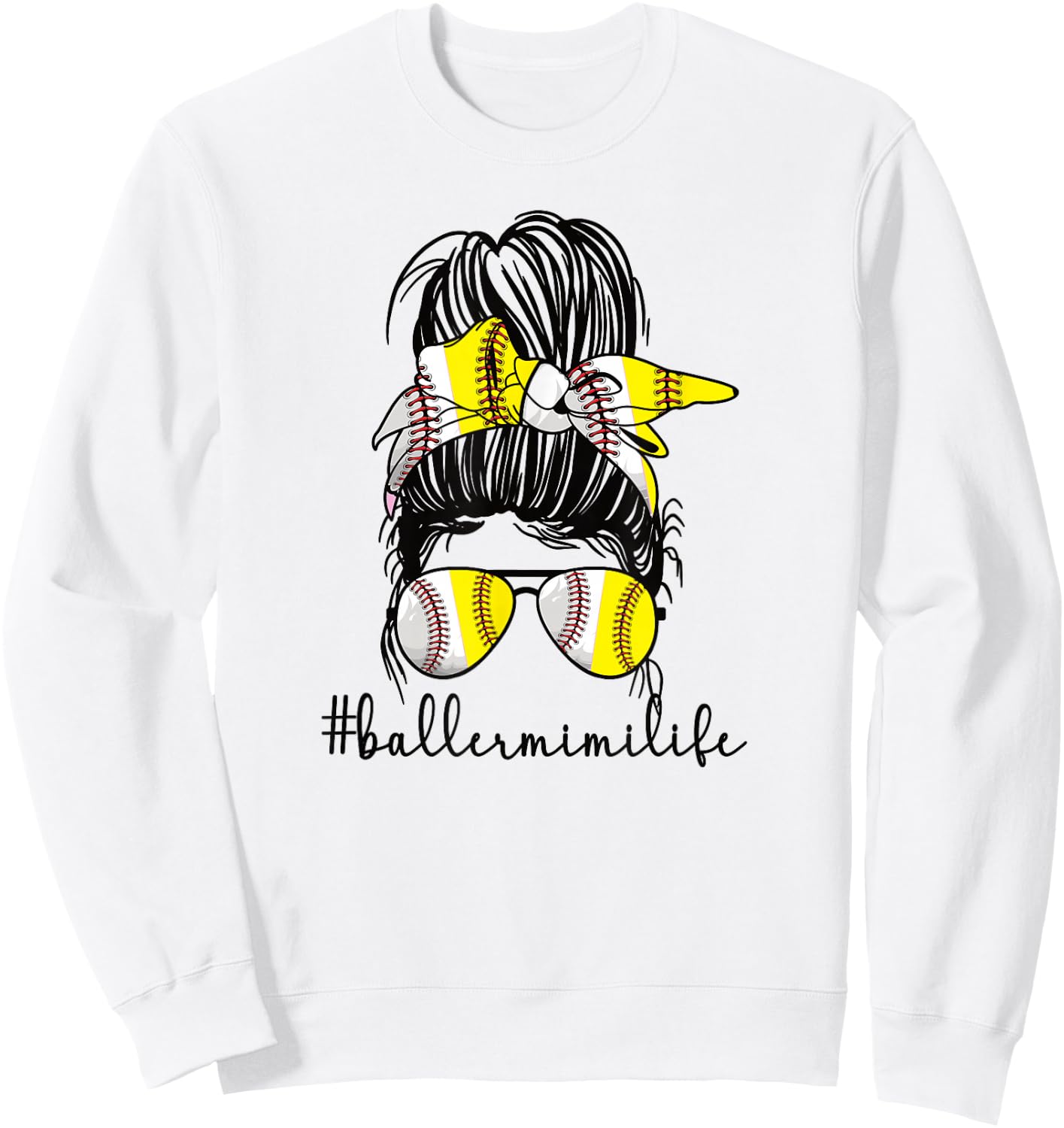Baller Mimi Life Softball Baseball Mimi Grandma Sweatshirt - Sweatshirt | White
