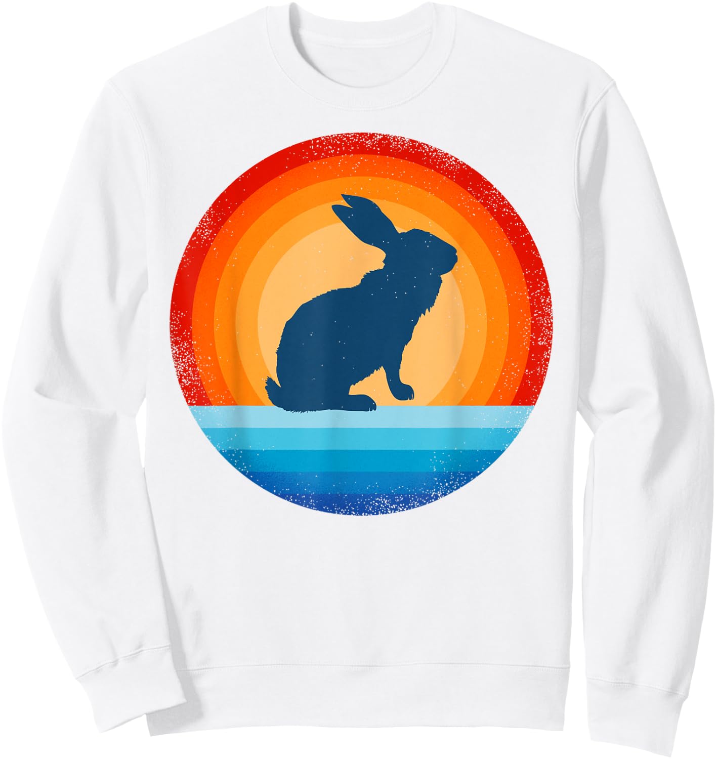 Bunny Retro Vintage 60s 70s Sunset Rabbit Mammal Animal Men Sweatshirt - Sweatshirt | White