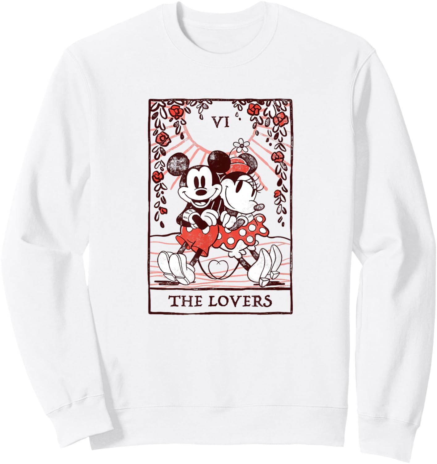 Disney Mickey and Friends Valentine's Day The Lovers Card Sweatshirt - Sweatshirt | White