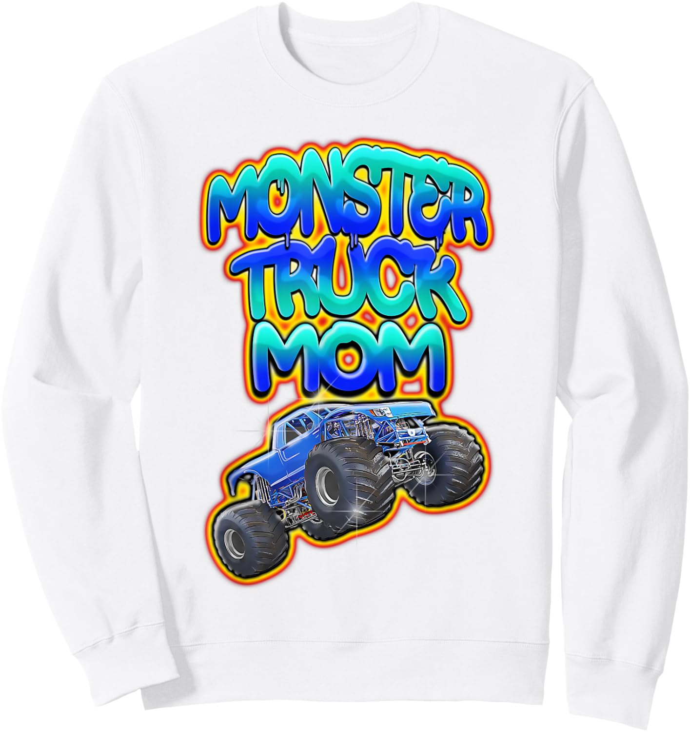 Monster Truck Mom Graffiti Style Funny Sweatshirt - Sweatshirt | White