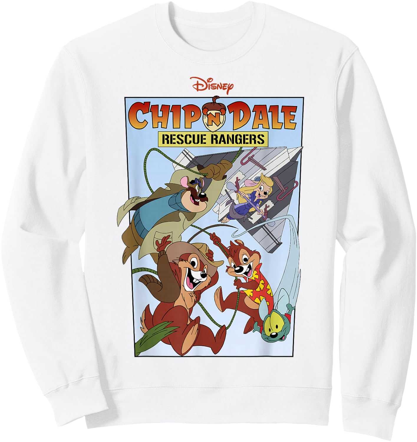 Disney Chip 'N Dale Rescue Rangers Group Shot Poster Sweatshirt - Sweatshirt | White