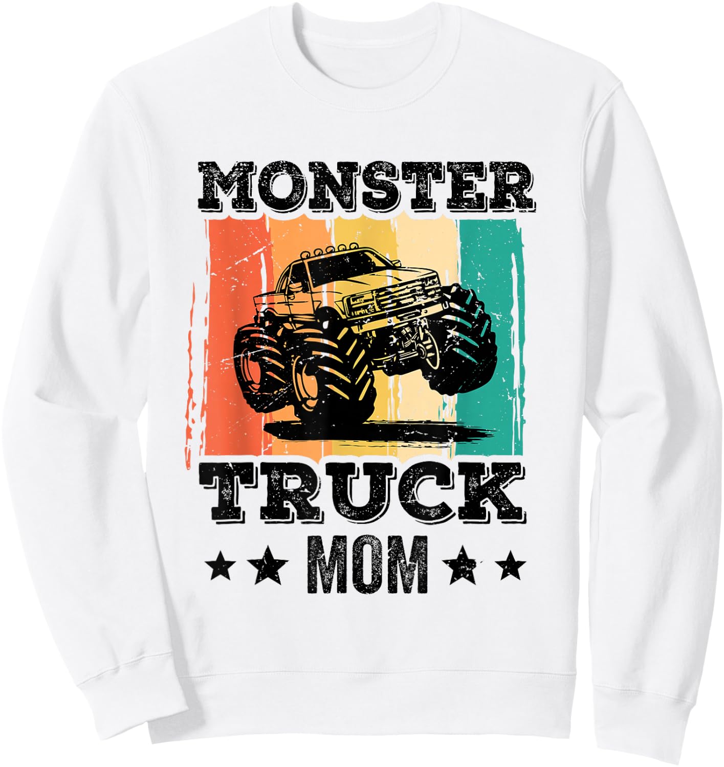 Monster Truck Mom Mum Mother's Day Retro Vintage Women Sweatshirt - Sweatshirt | White