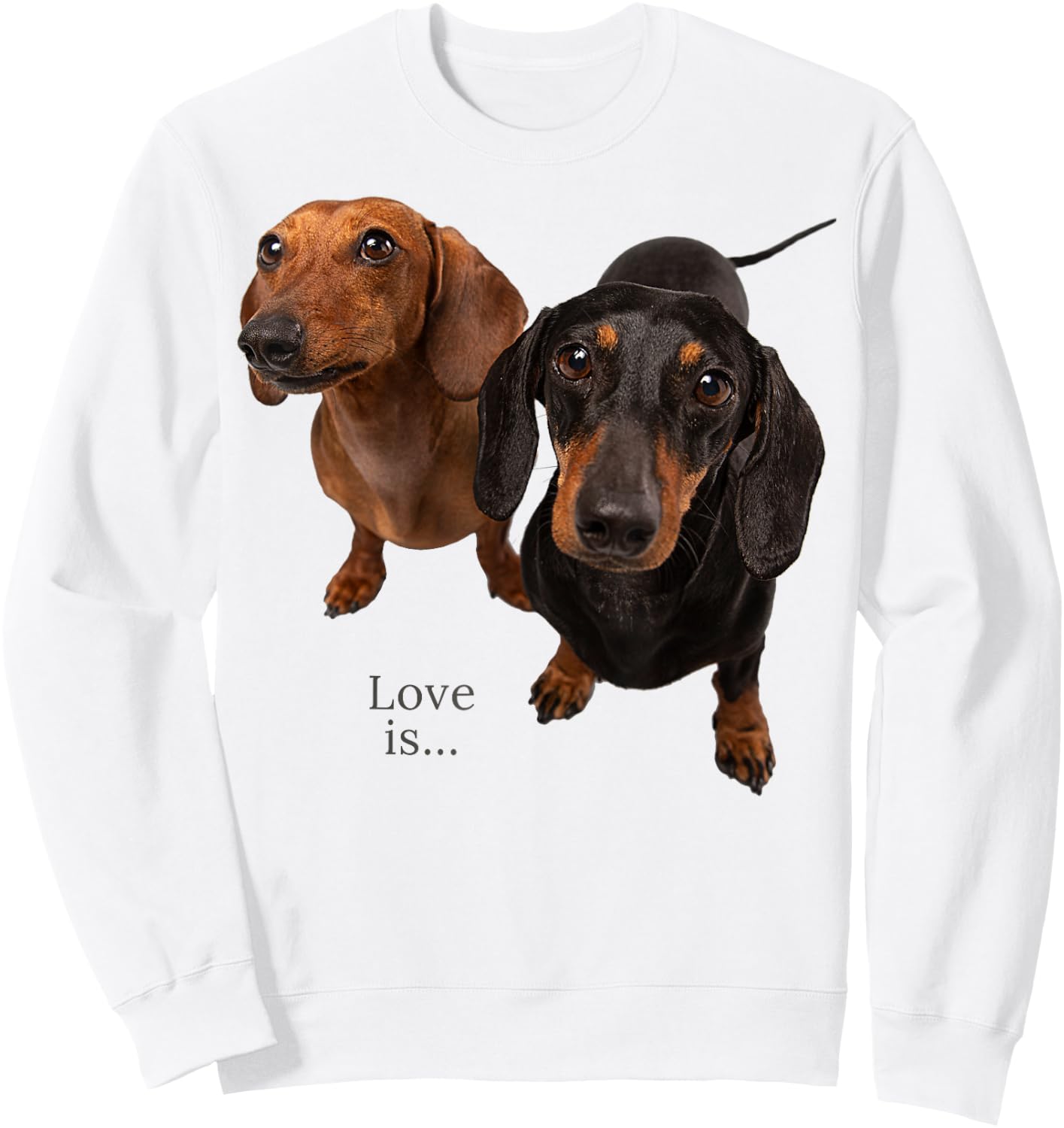 Dachshund Shirt Weiner Dog Mom Dad Love Doxie Puppy Cute Sweatshirt - Sweatshirt | White