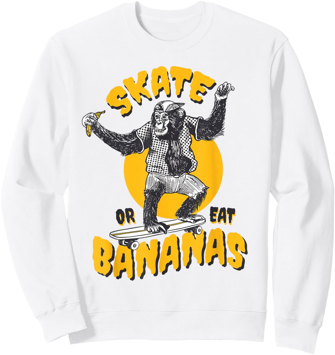 Monkey Skate or eat bananas for Skateboarding Sweatshirt - Sweatshirt | White