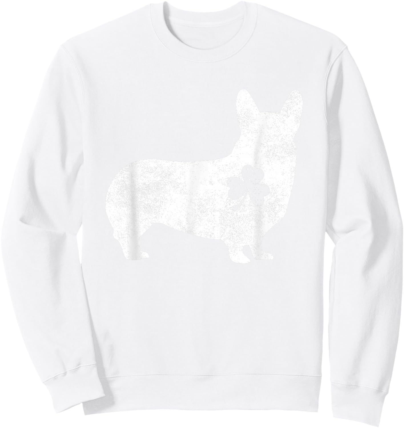 Corgi Irish Clover St Patrick's Day Dog Lover Gifts Women Kids Sweatshirt - Sweatshirt | White