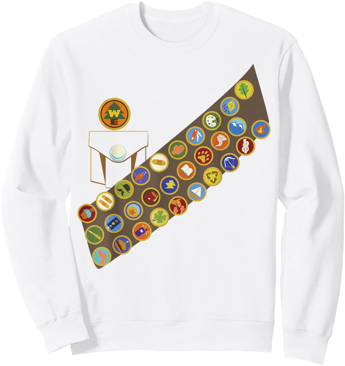 Disney Pixar Up Russell Patches Halloween Small Sweatshirt - Sweatshirt | White