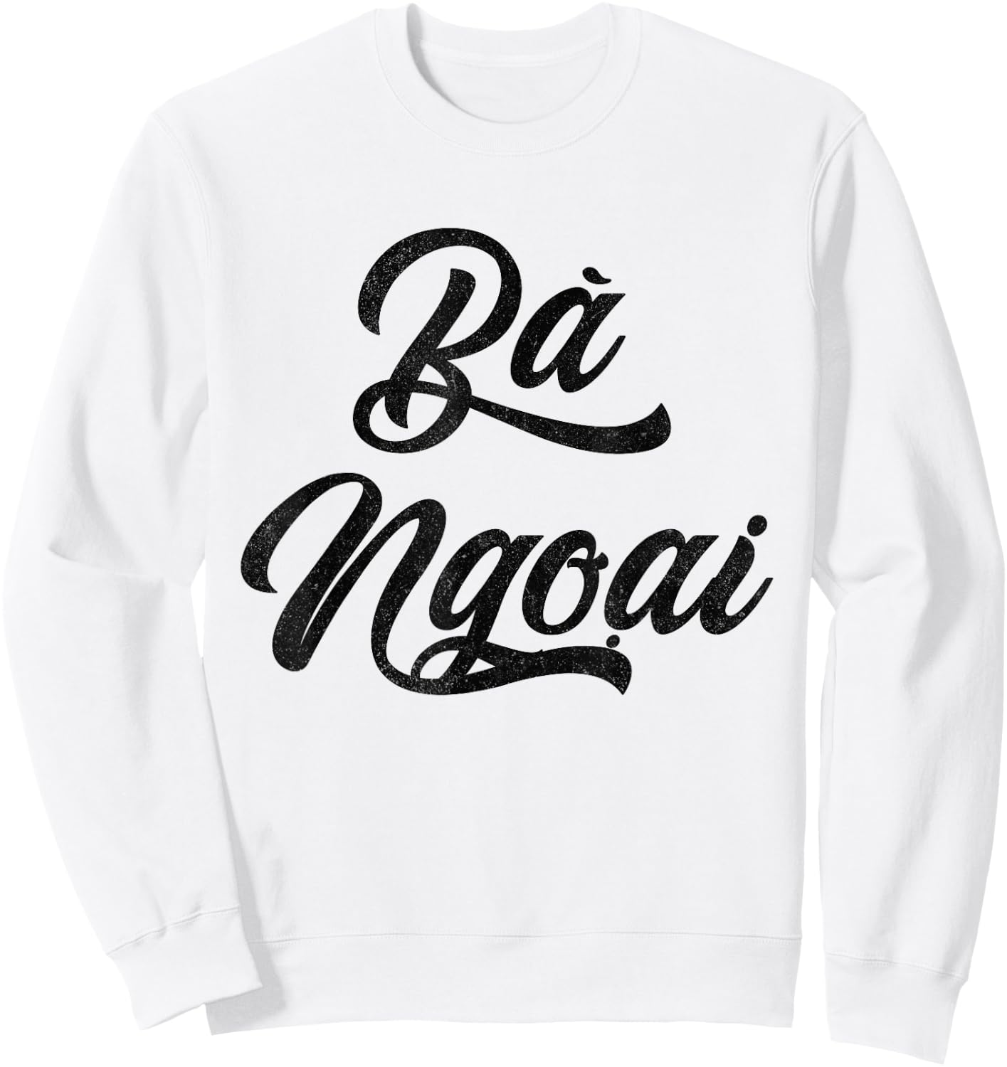 Caligraphy Ba Ngoai Text | Vietnamese Grandma Sweatshirt - Sweatshirt | White