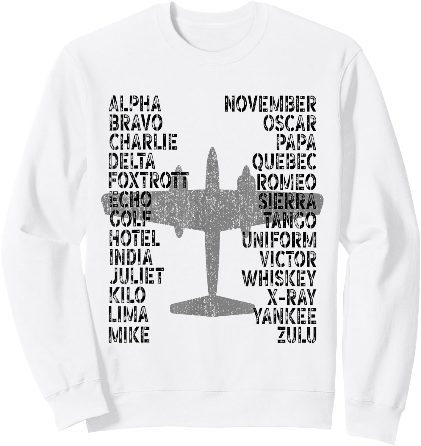 Phonetic Alphabet Airplane Pilot Flying Aviation Plane Sweatshirt - Sweatshirt | White