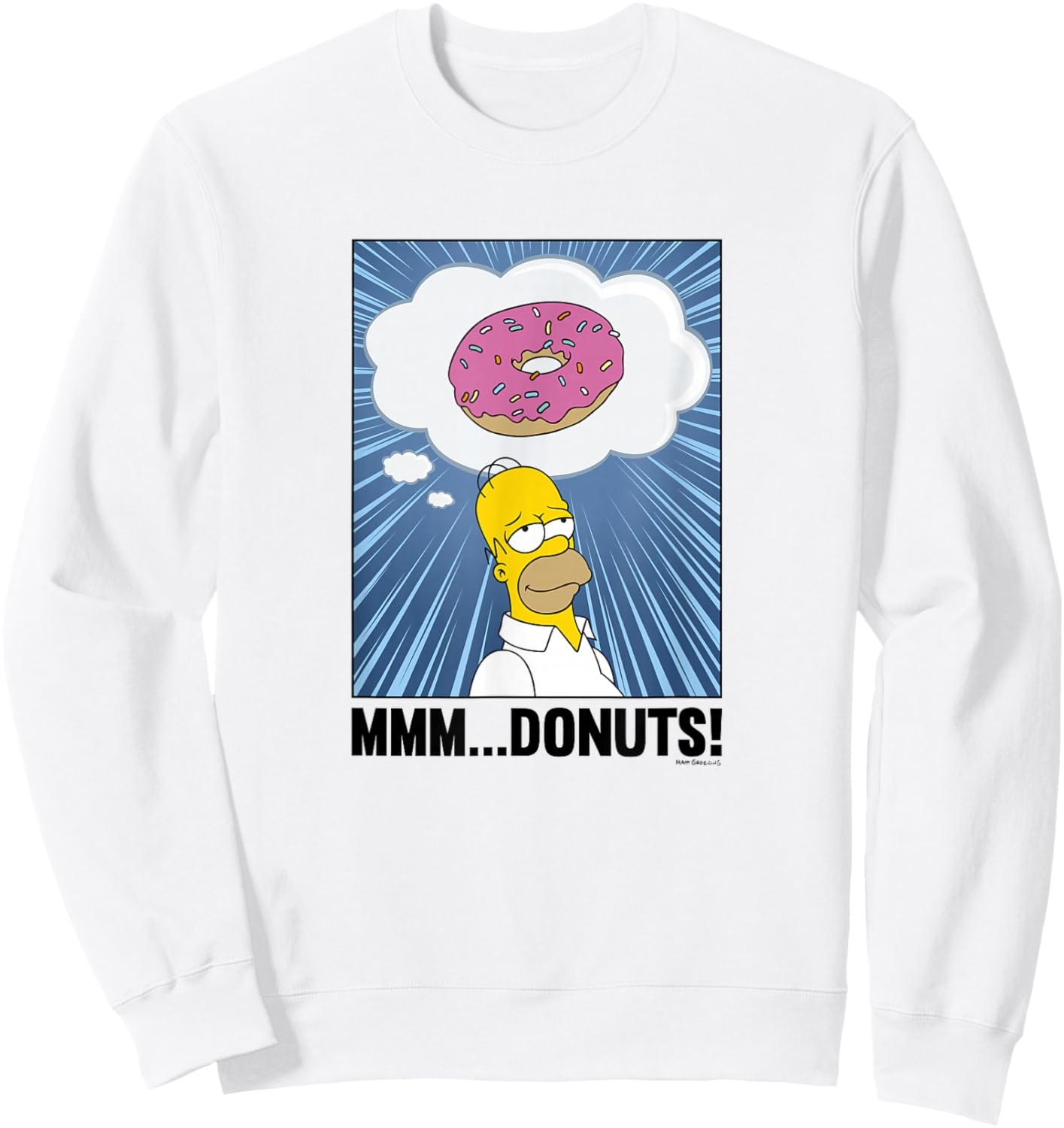 The Simpsons Homer Mmm...Donuts Sweatshirt - Sweatshirt | White