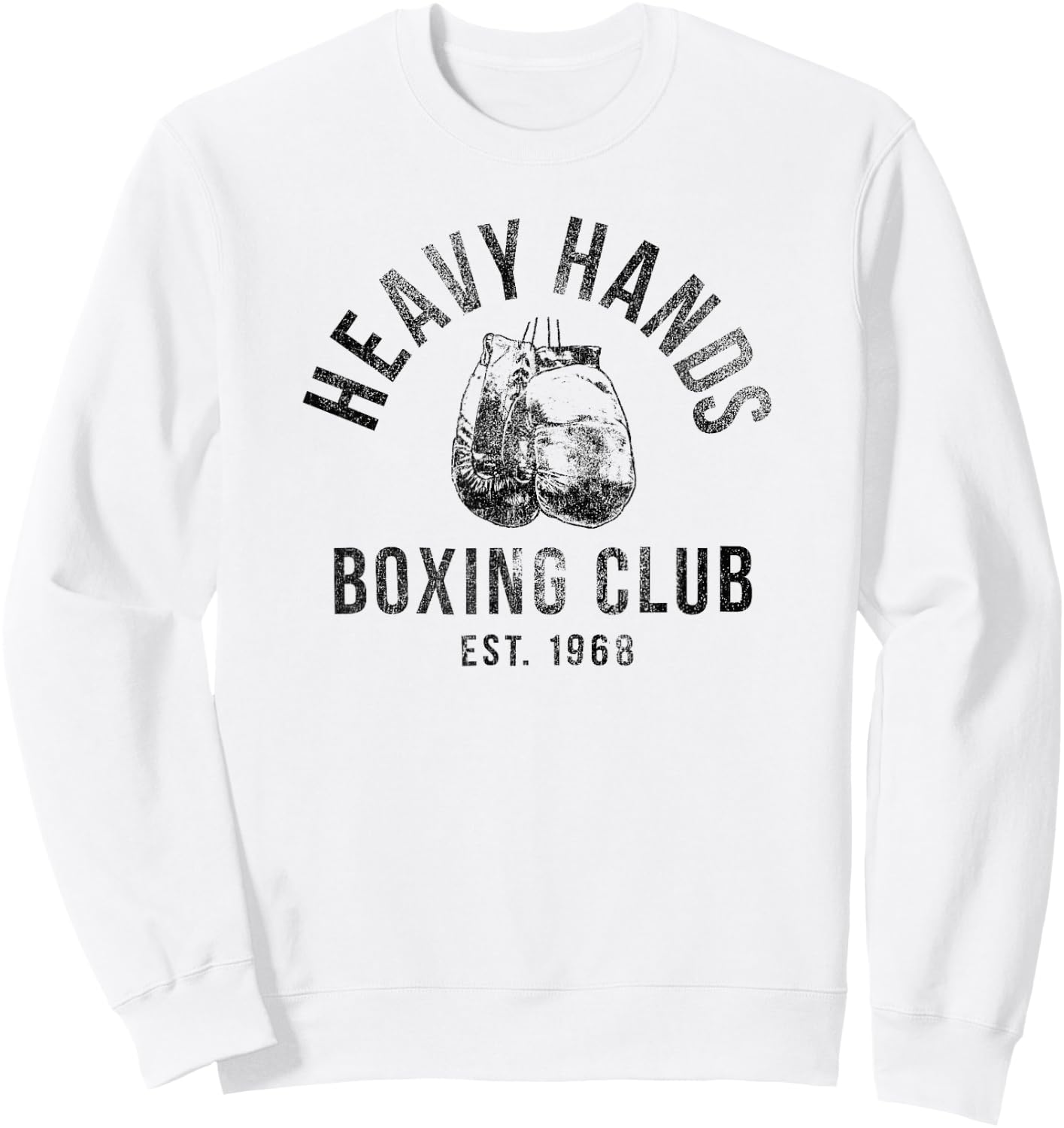 Trendy Heavy Hands Boxing Club Logo Sweatshirt - Sweatshirt | White