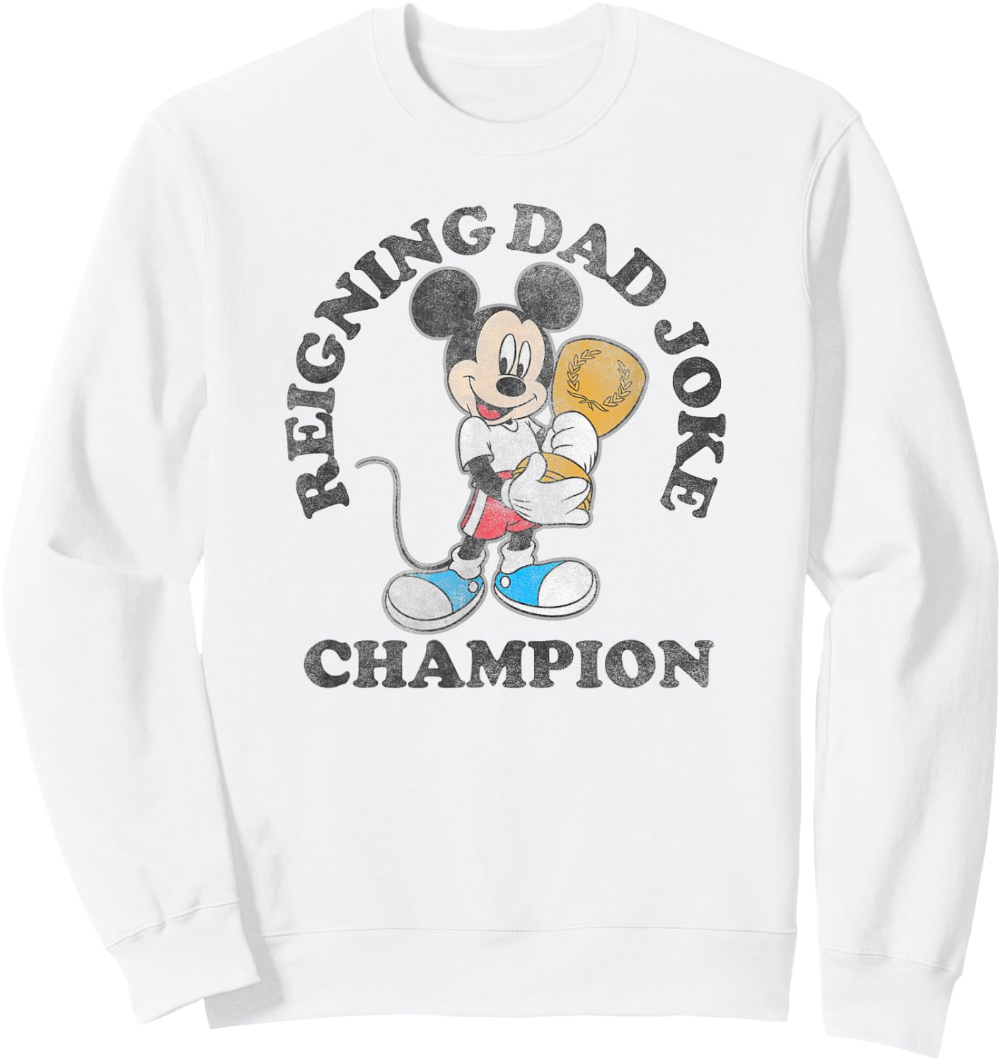 Disney Mickey Classic Father's Day Mickey Dad Joke Champion Sweatshirt - Sweatshirt | White