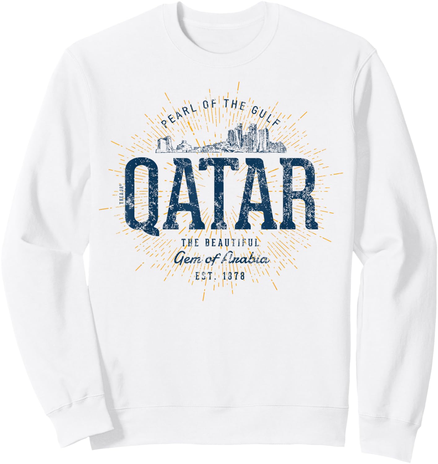 Retro Style Vintage Qatar Sweatshirt - Sweatshirt | White