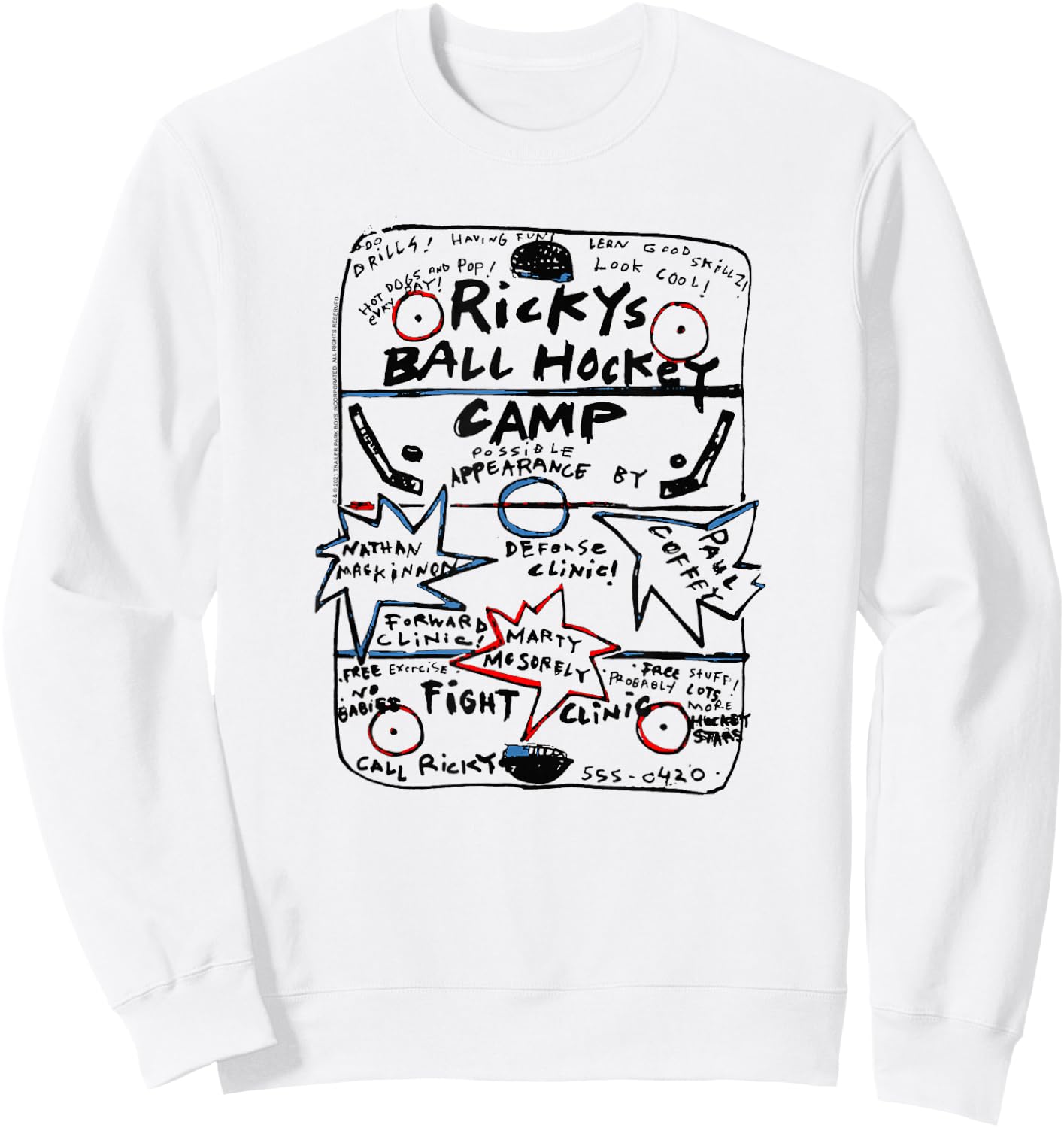Trailer Park Boys Ricky's Ball Hockey Camp Sweatshirt - Sweatshirt | White