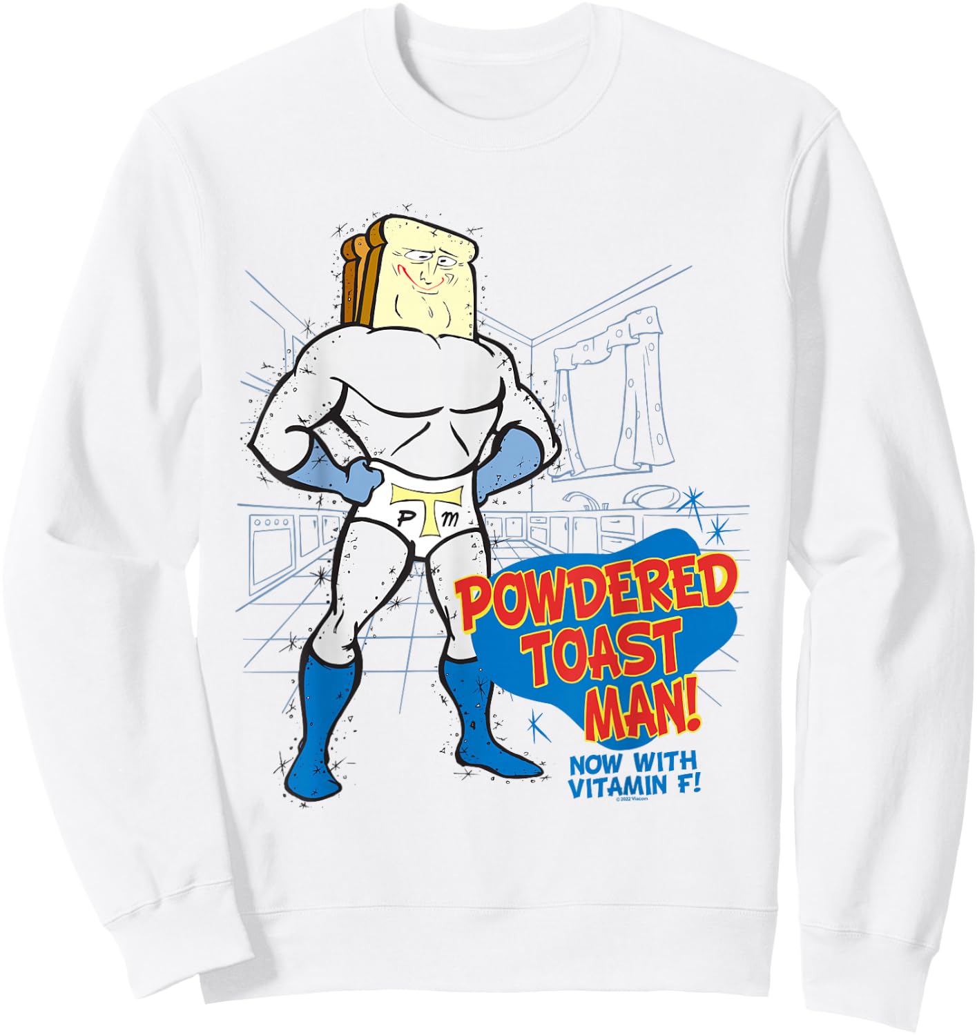 Ren and Stimpy Powdered Toast Man Sweatshirt - Sweatshirt | White