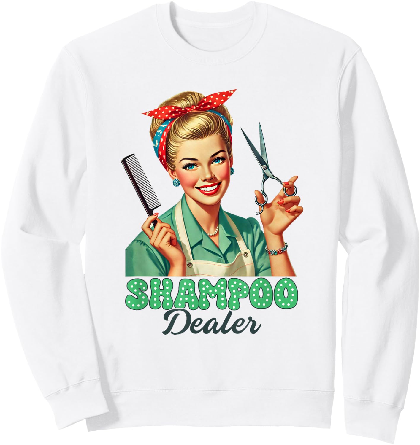 Hairdresser Hair Stylist Shampoo Dealer Barber Hairstylist Sweatshirt - Sweatshirt | White