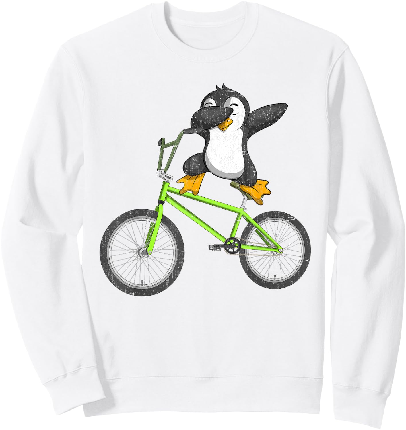 Cycling Antarctic Animal Lover Bike Cyclist Biker Penguin Sweatshirt - Sweatshirt | White