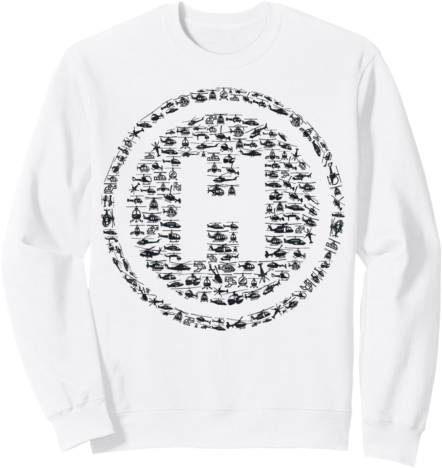 Helicopter Helipad H Symbol Pilot Aviation Flying Design Sweatshirt - Sweatshirt | White